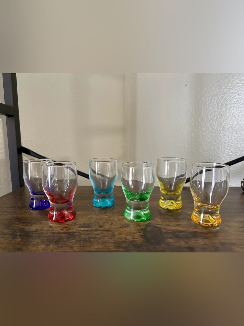 Circleware 6 Piece Colored Base Shot Glass Set - Multicolor